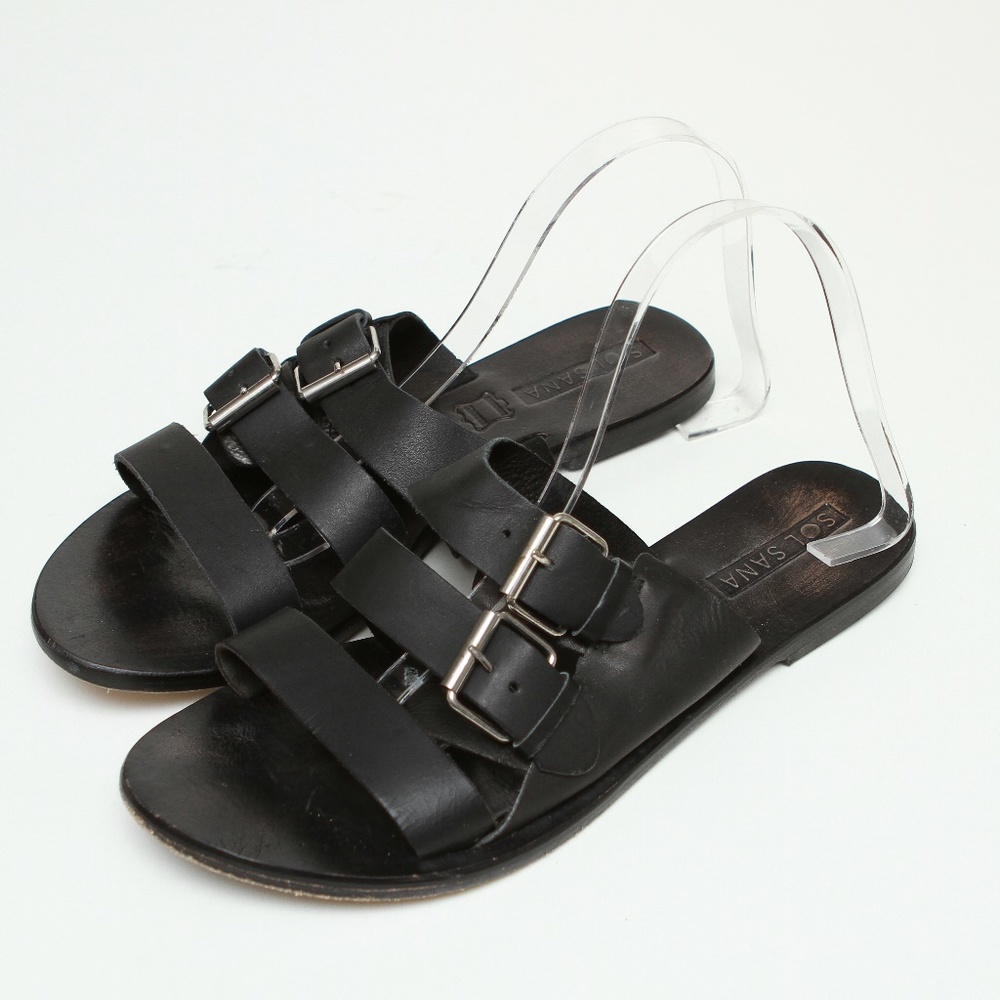 Sol Sana Foster Black Buckle Sandals